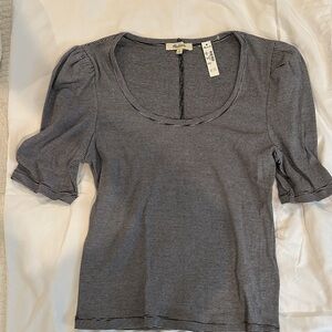 Madewell Black and White Striped short sleeve